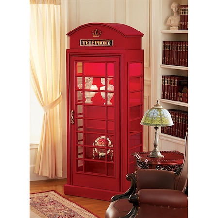 Design Toscano British Telephone Booth Display Cabinet NE36832